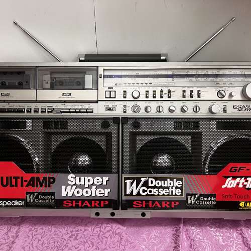 Sharp GF-777Z大型6喇叭.4波段.雙卡式錄音機（有短片睇）