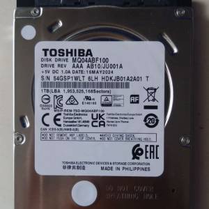 2.5" TOSHIBA SATA 1T Harddisk