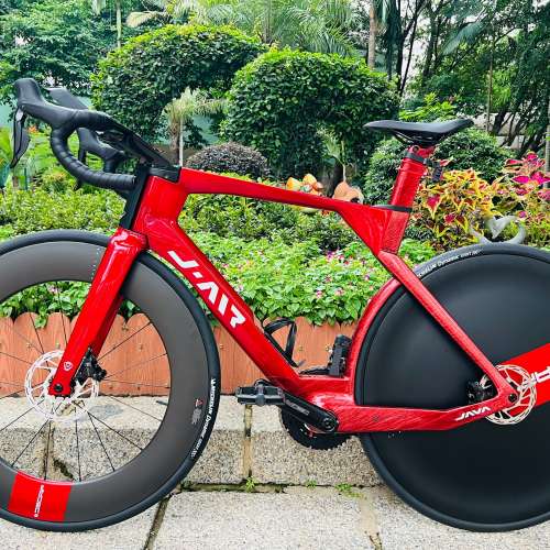 紅色 M碼 JAVA VITTORIA AIR 維多利亞 SHIMANO 電變24速碳纖維公路車 送水架前後蛙燈