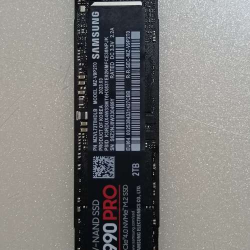 Samsung 2TB 990 PRO PCle 4.0 NVMe M.2 SSD 90%New