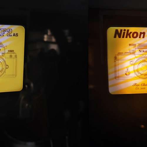 有Nikon字樣USB充電感應功能發光功能磁吸燈箱仔
