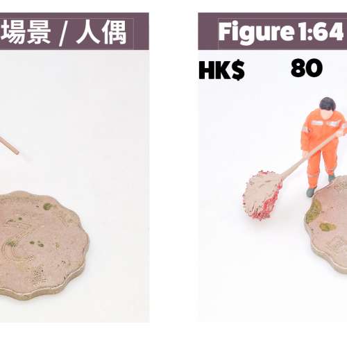 1:64 比例的場景人偶套裝定價為港幣 80 元。