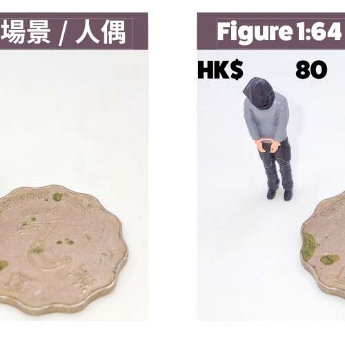 1:64 比例的場景人偶套裝定價為港幣 80 元。