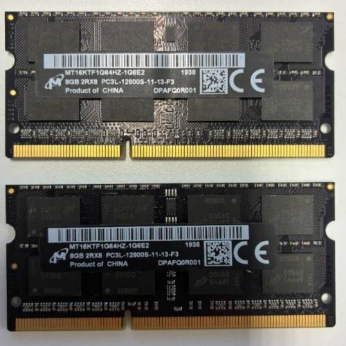micron 8GB x 2 = 16GB ddr3 ddr3L pc3L sodimm ram laptop notebook