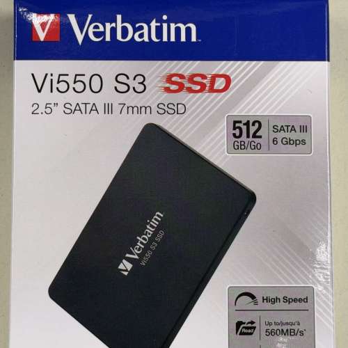 全新 &ldquo;BrandNew&rdquo; Verbatim Vi550 S3 SSD 512GB 2.5" SATA III 7mm