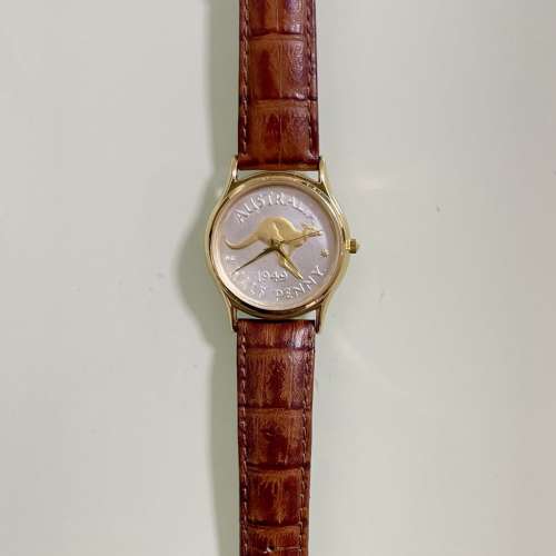 正貨澳洲錢幣錶 COINWATCH 1959年 Australia 1949 Half Penny Coin Watch - Kangaroo