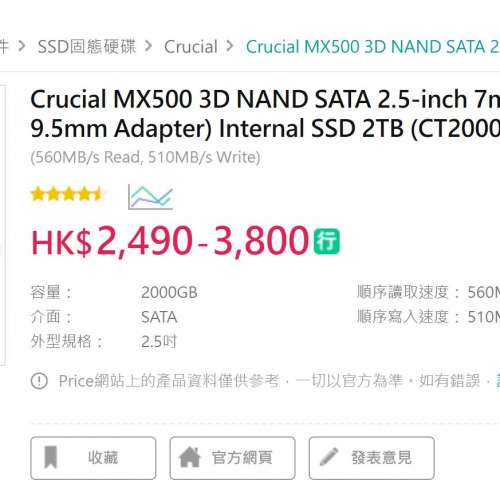 Crucial MX500 2T sata SSD