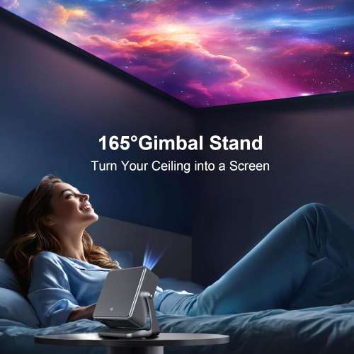 Auto Focus 4K Gimbal Projector [Flip, Auto Focus & Gimbal Stand] Quad core