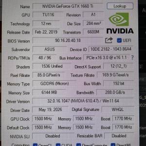 ASUS Phoenix GTX 1660ti ITX 6GB