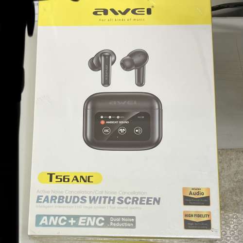 (全新) Awei T56 降噪 藍芽耳機 ANC ENC (bluetooth earbuds earphones)