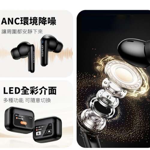 (全新) Awei T56 降噪 藍芽耳機 ANC ENC (bluetooth earbuds earphones)