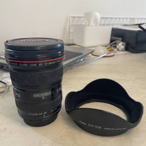 Canon EF 17 to 40 mm f 4 zoom lens L IS USM
