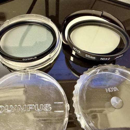 55mm Olympus PL filter + Hoya NDx2 filter