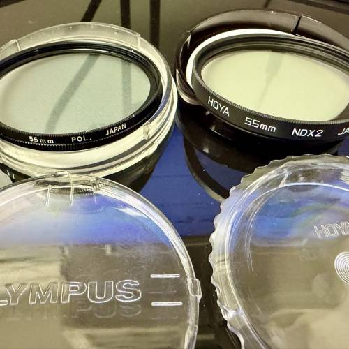 55mm Olympus PL filter + Hoya NDx2 filter