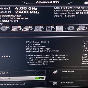 Intel Core i3-8100 cpu + MSI H310M PRO-VH mATX + ADATA 8GB DDR4-2400 ram