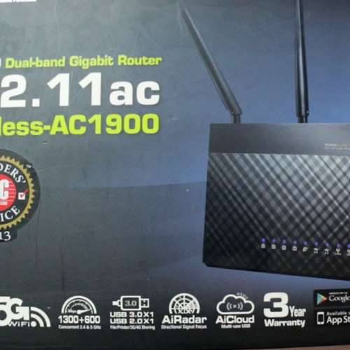 ASUS RT-AC68U Dual band AC1900 Wireless Router 有盒有單 私保1天