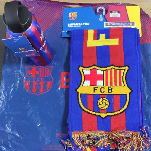 全新 Barcelona FCB 水壺及頸巾
