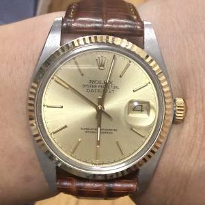 好𠃊靚😆 Rolex 16013 金鋼 3035機芯 1980年香港出世紙 送靚皮帶 原裝皮套 原裝木盒...