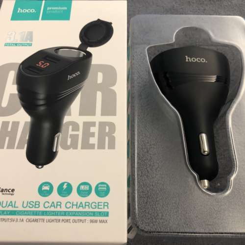 96Watt Smart Dual USB Car Charger , CAR Battery Voltage Monitor - Premium