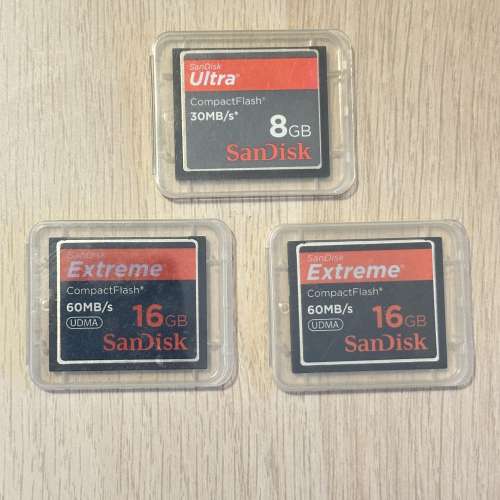 SanDisk CF Card 記憶卡套裝 (2張Extreme 16G + 1張Ultra 8G)