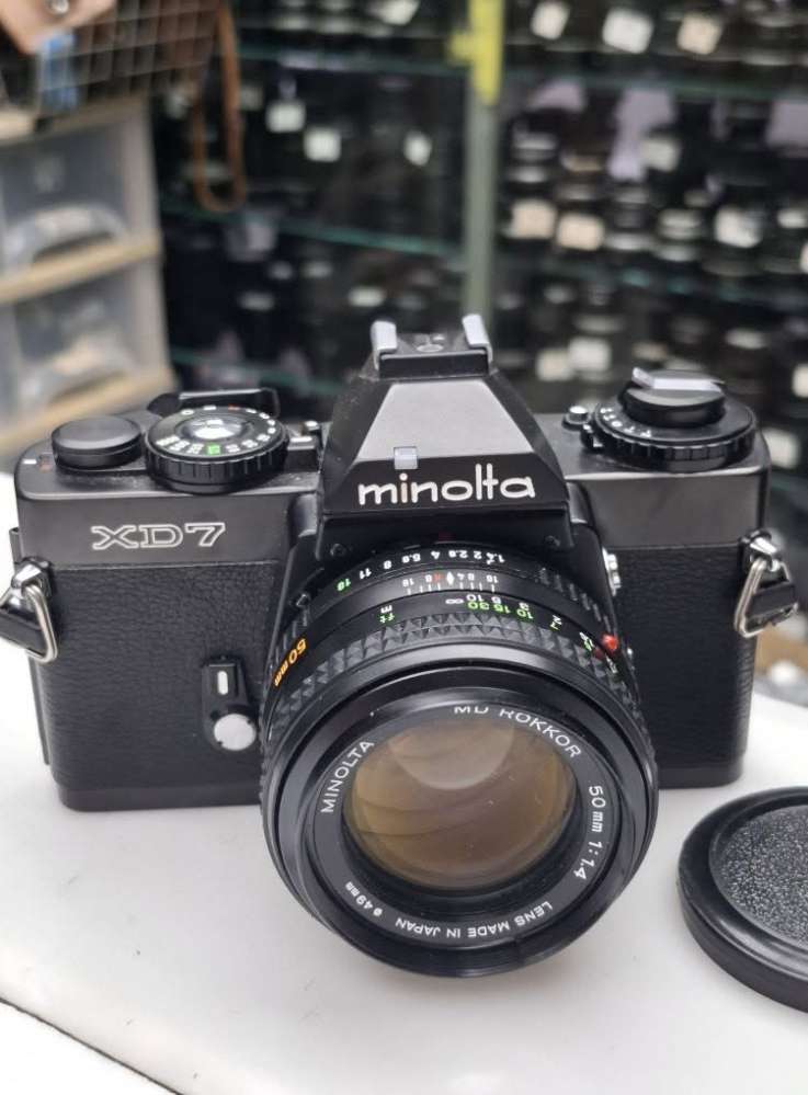 MINOLTA XD7 + MD 50MM F1.4 全正常- 二手或全新菲林相機, 攝影產品
