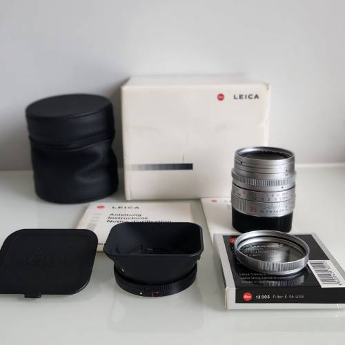 Leica Summilux-M 35mm f/1.4 ASPH 銀色黃銅版 (11883) &mdash; 1999年德國製 Full Set ...