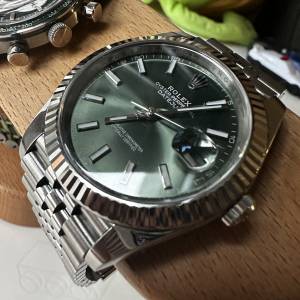 Rolex datejust 41mm mint green boy toys