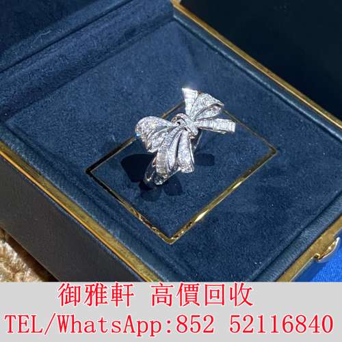 全港免費上門 免費報價 格拉夫/GRAFF蝴蝶結白金滿鑽戒指 首飾、奢侈品、名牌首飾、...