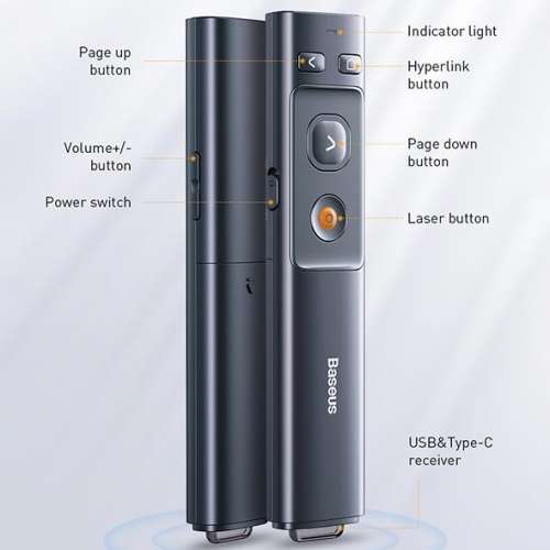 Baseus 2-in-1 Presenter with Dual-Interface Receiver (USB-C & USB-A)