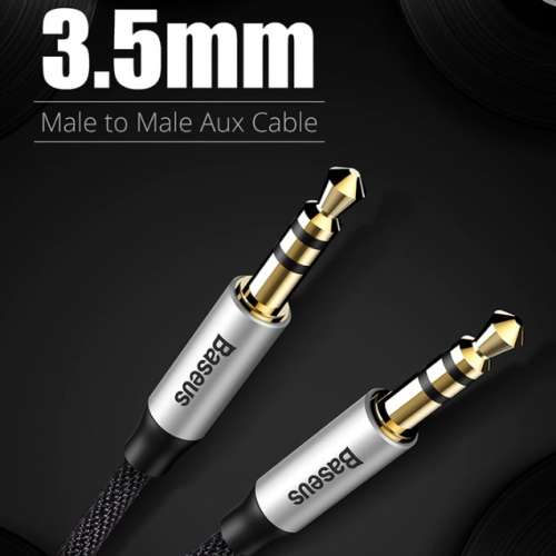 Baseus (PREMIUM) U3.5mm to 3.5mm mp3 Aux Audio Cable M30  Gold Plated