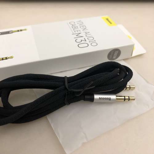 Baseus (PREMIUM) U3.5mm to 3.5mm mp3 Aux Audio Cable M30  Gold Plated