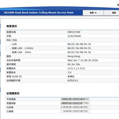 Engenius EWS357ap WiFi6 AX1800 Gigabit AP Access Point 全屋WiFi網絡