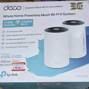 TP-Link Deco PX50 Mesh Wi-Fi 6 AX3000 HOMEPLUG ROUTER 2隻