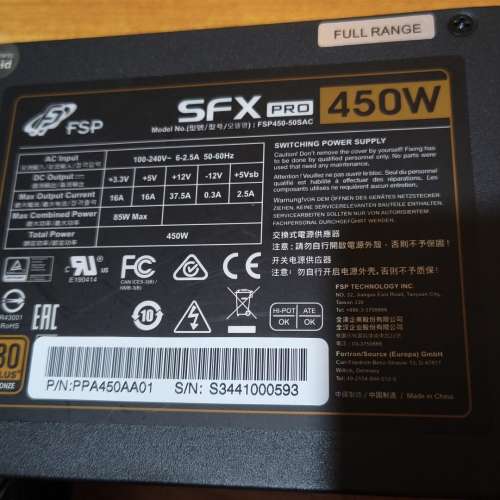 FSP Mini ITX  450W  SFX 12V  Micro ATX 80 Plus