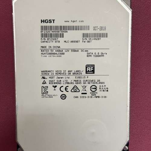 HGST 8TB SATA HDD