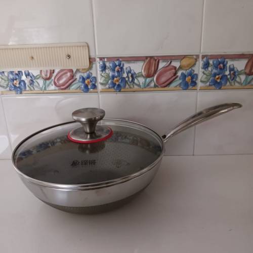 鏗鏘牌 Kengq 24cm 鈦金屬炒鑊連鑊蓋 frying pan