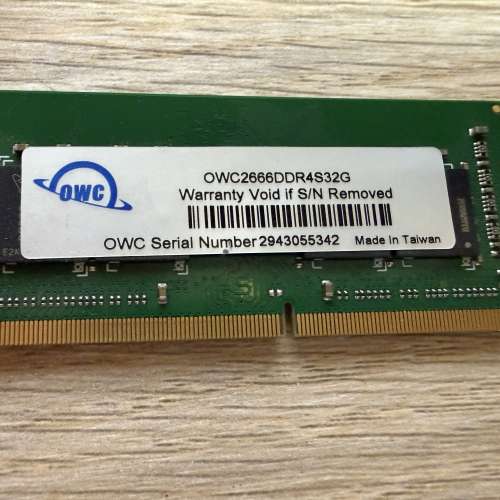 OWC 32GB DDR4 2666MHz RAM 記憶體