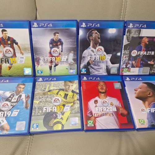 新淨合收藏Playstation PS4 單買55元一盒 FIFA 15 16 17 18 19 20 21 22 特惠八盒3...