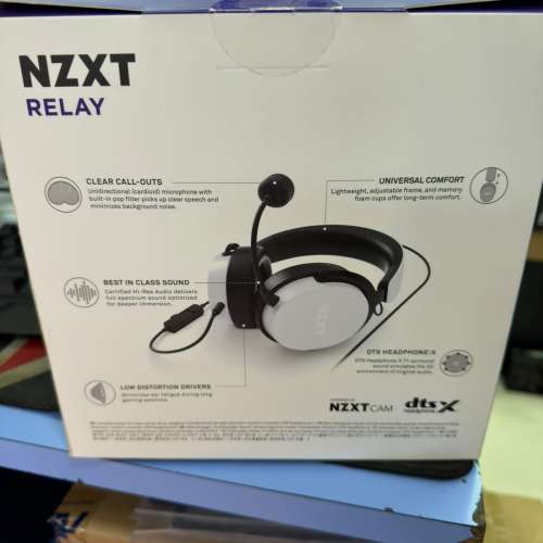 全新NZXT Relay Hi-Res 電競遊戲耳機(白色)