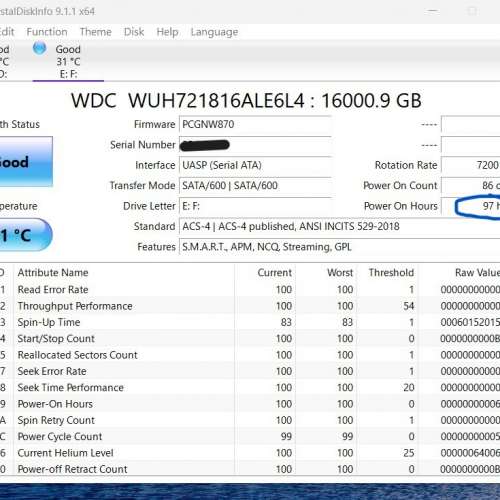 WD 16TB HDD ( Ultrastar&reg; DC HC550 )