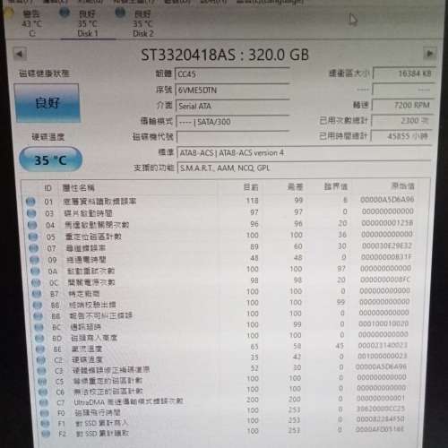 3隻 320GB Harddisk
