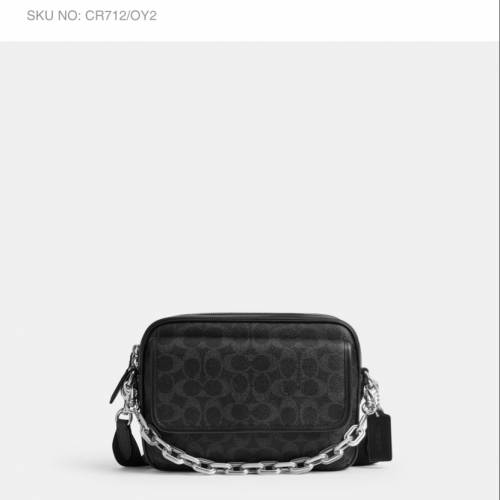 Coach CHARTER 經典 SIGNATURE 24 帆布翻蓋斜背手袋