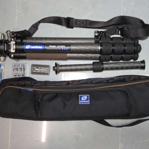 Leofoto LS-324C 碳纖維三腳架 + LH-40 雲台 + Strap-32LS 快拆肩帶全套全新