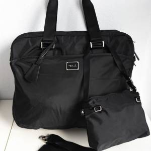 Agn&egrave;s b. Nylon Bag 手袋 鎖頭包 中款 黑色 肩袋 斜揹袋