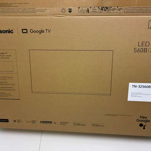 Panasonic 32" Google TV LED TV S60B 5年保養