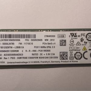 SK Hynix PC611 512GB m.2 nvme PCIE 3.0 SSD