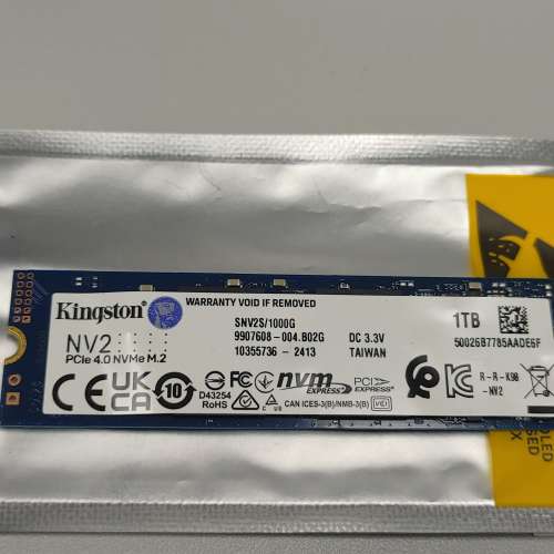 Kingston NV2 1TB PCIe 4.0 NVMe M.2 SSD