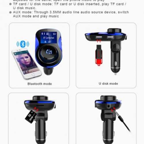 BT Car Charger hands-free MP3 player FM