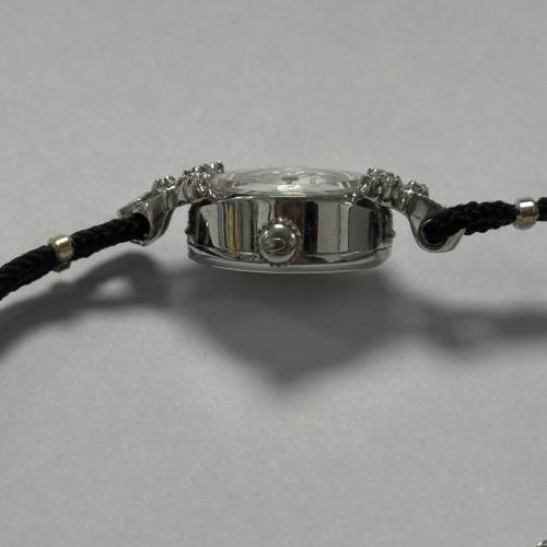 1978 Vintage Ladies 14K White Gold Bulova Watch set with Diamonds