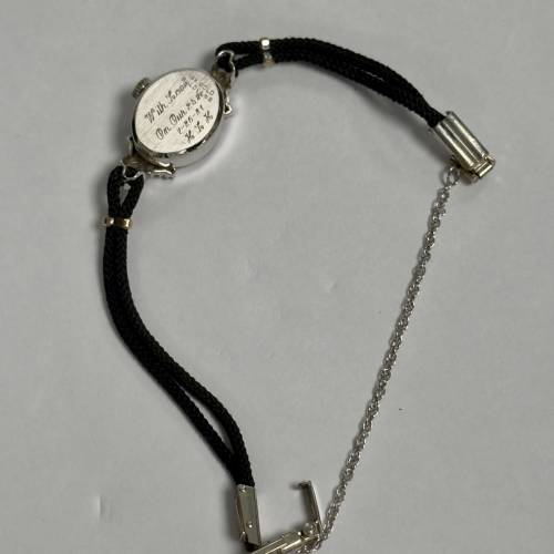 1978 Vintage Ladies 14K White Gold Bulova Watch set with Diamonds